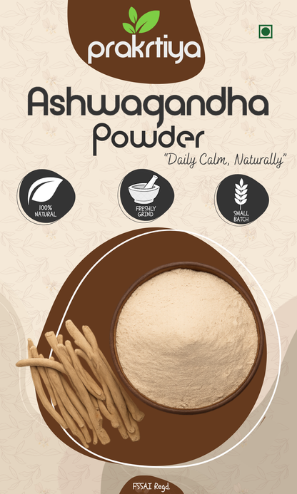 Prakrtiya Ashwagandha Powder 100g – 100% Pure Withania Somnifera Root Powder